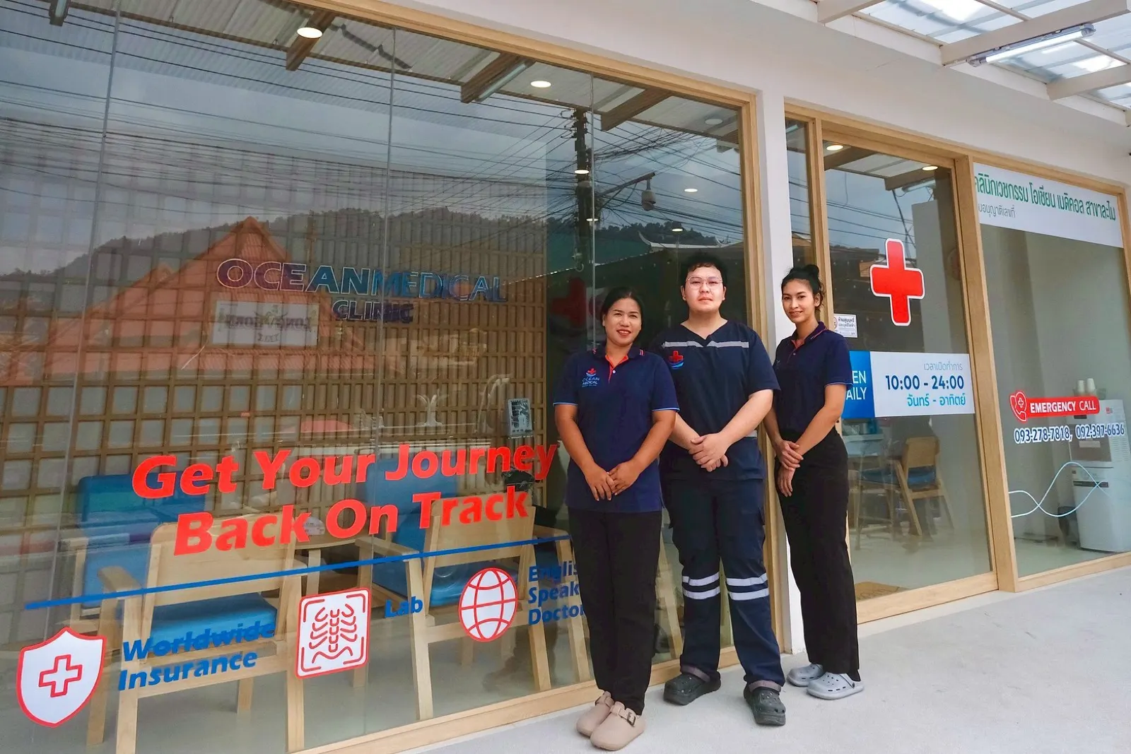 The Ocean Medical Clinic team outside the Lamai clinic on Koh Samui